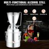 VEVOR Water Alcohol Distiller, 8 Gal/30 L, 304 Stainless Steel Still w/ 6-Lap Coil & Exhaust Port, Home Distillery Kit w/Thermometer Pump, Oxygen-Free