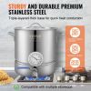 VEVOR Stainless Steel Kettle, 5 GALLON Brewing Pot, Tri Ply Bottom for Beer, Brew Kettle Pot, Home Brewing Supplies Includes Lid, Handle, Thermometer,