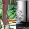 VEVOR Stainless Steel Kettle, 5 GALLON Brewing Pot, Tri Ply Bottom for Beer, Brew Kettle Pot, Home Brewing Supplies Includes Lid, Handle, Thermometer,