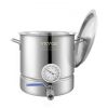 VEVOR Stainless Steel Kettle, 5 GALLON Brewing Pot, Tri Ply Bottom for Beer, Brew Kettle Pot, Home Brewing Supplies Includes Lid, Handle, Thermometer,