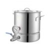 VEVOR Stainless Steel Kettle, 5 GALLON Brewing Pot, Tri Ply Bottom for Beer, Brew Kettle Pot, Home Brewing Supplies Includes Lid, Handle, Thermometer,
