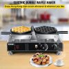 VEVOR Bubble Waffle Maker, 110V Electric Egg Waffle Maker, 1500W Hong Kong Egg Puff Machine w/2 Reversible Pans, Commercial Bubble Waffle Machine w/No