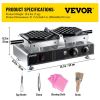 VEVOR Bubble Waffle Maker, 110V Electric Egg Waffle Maker, 1500W Hong Kong Egg Puff Machine w/2 Reversible Pans, Commercial Bubble Waffle Machine w/No
