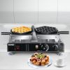 VEVOR Bubble Waffle Maker, 110V Electric Egg Waffle Maker, 1500W Hong Kong Egg Puff Machine w/2 Reversible Pans, Commercial Bubble Waffle Machine w/No