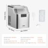 Portable Countertop Ice Maker 45Lbs/24H Self-Cleaning with Scoop Basket Home Bar