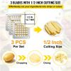 VEVOR Replacement Chopper Blade, 1/2 inch, 3 PCS French Fry Blade Assembly with 6 Extra Knives, Stainless Steel Dicer Parts and Push Block for Cutting