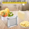 VEVOR Replacement Chopper Blade, 3/8 inch, 3 PCS French Fry Blade Assembly with 6 Extra Knives, Stainless Steel Dicer Parts and Push Block for Cutting