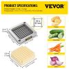 VEVOR Replacement Chopper Blade, 3/8 inch, 3 PCS French Fry Blade Assembly with 6 Extra Knives, Stainless Steel Dicer Parts and Push Block for Cutting