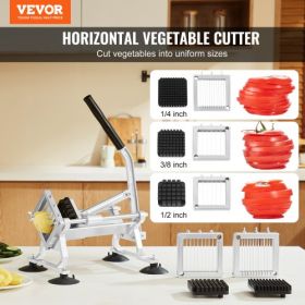 VEVOR Commercial Vegetable Slicer, 1/4"+3/8"+1/2" Fruit Slicer, Stainless Steel and Aluminum Alloy Vegetable Cutter Slicer Machine, Manual Slicer with