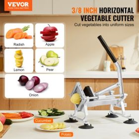 VEVOR Commercial Vegetable Slicer, 3/8 inch Fruit Slicer, Stainless Steel and Aluminum Alloy Vegetable Cutter Slicer Machine, Manual Slicer with Non-s