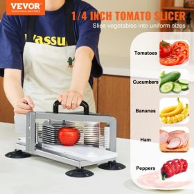 VEVOR Commercial Tomato Slicer, 1/4 inch Tomato Cutter Slicer, Stainless Steel Heavy Duty Tomato Slicer Machine, Manual Tomato Slicer with Non-slip Fe