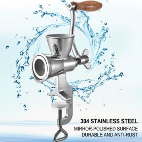 VEVOR Manual Grain Grinder, Stainless Steel Manual Grain Mill,Countertop Clamp Design Manual Coffee Bean Grinder,Wooden Handle Wheat Grinder Hand Cran