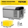 VEVOR 12 Volt Refrigerator 10 Qt, Portable Mini Freezer (-4℉~68℉) W/APP Control Car Compressor Fridge Cooler 12V/24V DC and 110-220V AC For Camping, R