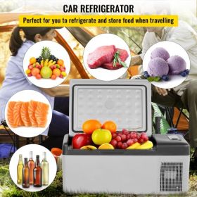VEVOR 12 Volt Refrigerator 16 Qt, Portable Mini Car Fridge w/ -4℉-68℉ Cooling Range & App Control 12/24V DC & 110-240V AC Electric Compressor Cooler f