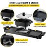 VEVOR 2 in 1 Electric Grill and Hot Pot, 2400W BBQ Pan Grill and Hot Pot, Multifunctional Teppanyaki Grill Pot with Dual Temp Control, Smokeless Hot P