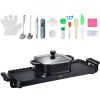 VEVOR 2 in 1 Electric Grill and Hot Pot, 2400W BBQ Pan Grill and Hot Pot, Multifunctional Teppanyaki Grill Pot with Dual Temp Control, Smokeless Hot P