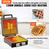 VEVOR Waffle Maker, 4 Slices per Batch, 1200W Square Waffle Iron, Non-Stick Waffle Baker Machine with 122-572℉ / 50-300℃ Temperature Range Teflon-Coat