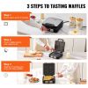 VEVOR Waffle Maker, 4 Slices per Batch, 1200W Square Waffle Iron, Non-Stick Waffle Baker Machine with 122-572℉ / 50-300℃ Temperature Range Teflon-Coat