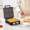 VEVOR Waffle Maker, 4 Slices per Batch, 1200W Square Waffle Iron, Non-Stick Waffle Baker Machine with 122-572℉ / 50-300℃ Temperature Range Teflon-Coat