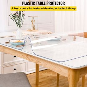 VEVOR Plastic Table Cover 40 x 72 Inch, 1.5 mm Thick Clear Table Protector, Rectangle Clear Desk Mat, Waterproof & Easy Cleaning for Office Dresser Ni