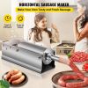 VEVOR Horizontal Sausage Stuffer 5L/11Lbs Manual Sausage Maker With 5 Filling Nozzles Sausage Stuffing Machine For Home & Commercial Use Stainless Ste