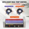 VEVOR Hot Dog Roller 5 Rollers 12 Hot Dogs Capacity, 750W Stainless Sausage Grill Cooker Machine with Dual Temp Control Glass Hood Acrylic Cover Bun W