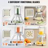 VEVOR Commercial Vegetable Fruit Chopper, Stainless Steel French Fry Cutter with 4 Blades 1/4" 3/8" 1/2", 6-wedge Slicer, Chopper Dicer with Tray, Hea