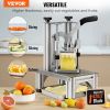 VEVOR Commercial French Fry Cutter with 4 Replacement Blades, 1/4″ & 3/8″ Blade Easy Dicer Chopper, 6-wedge Slicer & 6-wedge Apple Corer, Lemon Potato