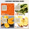 VEVOR Commercial French Fry Cutter with 4 Replacement Blades, 1/4″ & 3/8″ Blade Easy Dicer Chopper, 6-wedge Slicer & 6-wedge Apple Corer, Lemon Potato