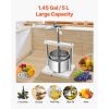 Fruit Wine Press Manual Press for Wine Making 1.45 Gal/5L Stainless Steel