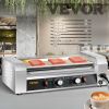 VEVOR Hot Dog Roller, 12 Hot Dog Capacity 5 Rollers, 750W Stainless Steel Cook Warmer Machine with Dual Temp Control, LED Light and Detachable Drip Tr