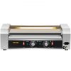VEVOR Hot Dog Roller, 12 Hot Dog Capacity 5 Rollers, 750W Stainless Steel Cook Warmer Machine with Dual Temp Control, LED Light and Detachable Drip Tr