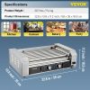 VEVOR Hot Dog Roller, 18 Hot Dog Capacity 7 Rollers, 1050W Stainless Steel Cook Warmer Machine with Dual Temp Control, LED Light and Detachable Drip T