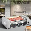 VEVOR Hot Dog Roller, 18 Hot Dog Capacity 7 Rollers, 1050W Stainless Steel Cook Warmer Machine with Dual Temp Control, LED Light and Detachable Drip T