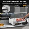 VEVOR Hot Dog Roller, 30 Hot Dog Capacity 11 Rollers, 1800W Stainless Steel Cook Warmer Machine w/ Cover & Dual Temp Control, LED Light & Detachable D