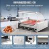 VEVOR Hot Dog Roller, 30 Hot Dog Capacity 11 Rollers, 1800W Stainless Steel Cook Warmer Machine w/ Cover & Dual Temp Control, LED Light & Detachable D