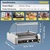 VEVOR Hot Dog Roller, 30 Hot Dog Capacity 11 Rollers, 1800W Stainless Steel Cook Warmer Machine w/ Cover & Dual Temp Control, LED Light & Detachable D