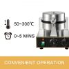 VEVOR Commercial Round Waffle Maker Nonstick 1100W Stainless Steel 110V Temperature and Time Control, Suitable for Restaurant Bakeries Snack Bar Famil