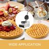 VEVOR Commercial Round Waffle Maker Nonstick 1100W Stainless Steel 110V Temperature and Time Control, Suitable for Restaurant Bakeries Snack Bar Famil
