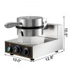 VEVOR Commercial Round Waffle Maker Nonstick 1100W Stainless Steel 110V Temperature and Time Control, Suitable for Restaurant Bakeries Snack Bar Famil
