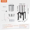 VEVOR Turkey Deep Fryer, 30-qt Turkey & 10-qt Fish Steamer Cooker Set, Outdoor Aluminum Seafood Frying Pot, 54,000 BTU Burner Propane Gas Boiler, Incl