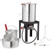 VEVOR Turkey Deep Fryer, 30-qt Turkey & 10-qt Fish Steamer Cooker Set, Outdoor Aluminum Seafood Frying Pot, 54,000 BTU Burner Propane Gas Boiler, Incl
