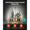 Cocktail Shaker Set 10 Pcs Bartender Kit Stainless Steel Bar Tool Set Silver