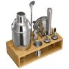 Cocktail Shaker Set 10 Pcs Bartender Kit Stainless Steel Bar Tool Set Silver
