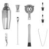 Cocktail Shaker Set 10 Pcs Bartender Kit Stainless Steel Bar Tool Set Silver