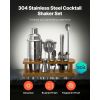 Cocktail Shaker Set 18 Pcs Bartender Kit Stainless Steel Bar Tool Set Silver