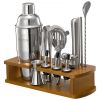 Cocktail Shaker Set 18 Pcs Bartender Kit Stainless Steel Bar Tool Set Silver