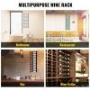 VEVOR Wall Mounted Wine Rack, 12 Bottles Wine Holder Towel Rack, Black Steel Vertical Wine Rack, Modern Decorative Wall Mounted Wine Bottle Holder, Fo