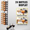 VEVOR Wall Mounted Wine Rack, 12x2 Bottles Wine Holder Towel Rack, Black Steel Vertical Wine Rack, Modern Decorative Wall Mounted Wine Bottle Holder,