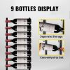 VEVOR Wall Mounted Wine Rack, 9 Bottles Wine Holder Towel Rack, Black Steel Vertical Wine Rack, Modern Decorative Wall Mounted Wine Bottle Holder, For